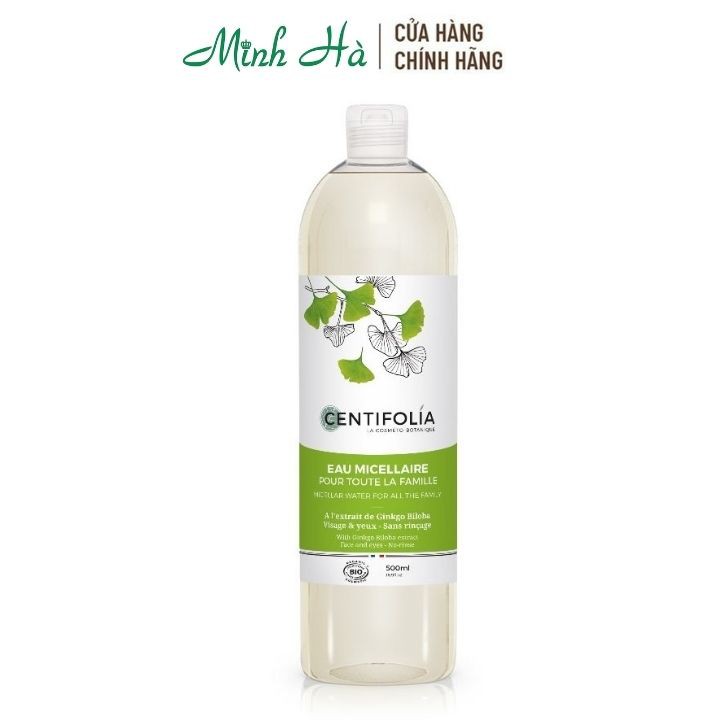 Nước tẩy trang rau má Centifolia Eau Micellaire 500ml của Pháp - mỹ phẩm MINH HÀ cosmetics