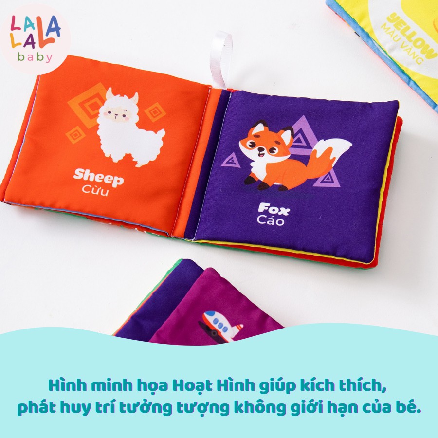 [LIFEMALL9915 - 12% đơn 99K] Bộ sách vải cho bé Lalala Baby nhiều chủ đề thú vị. Mini cloth book