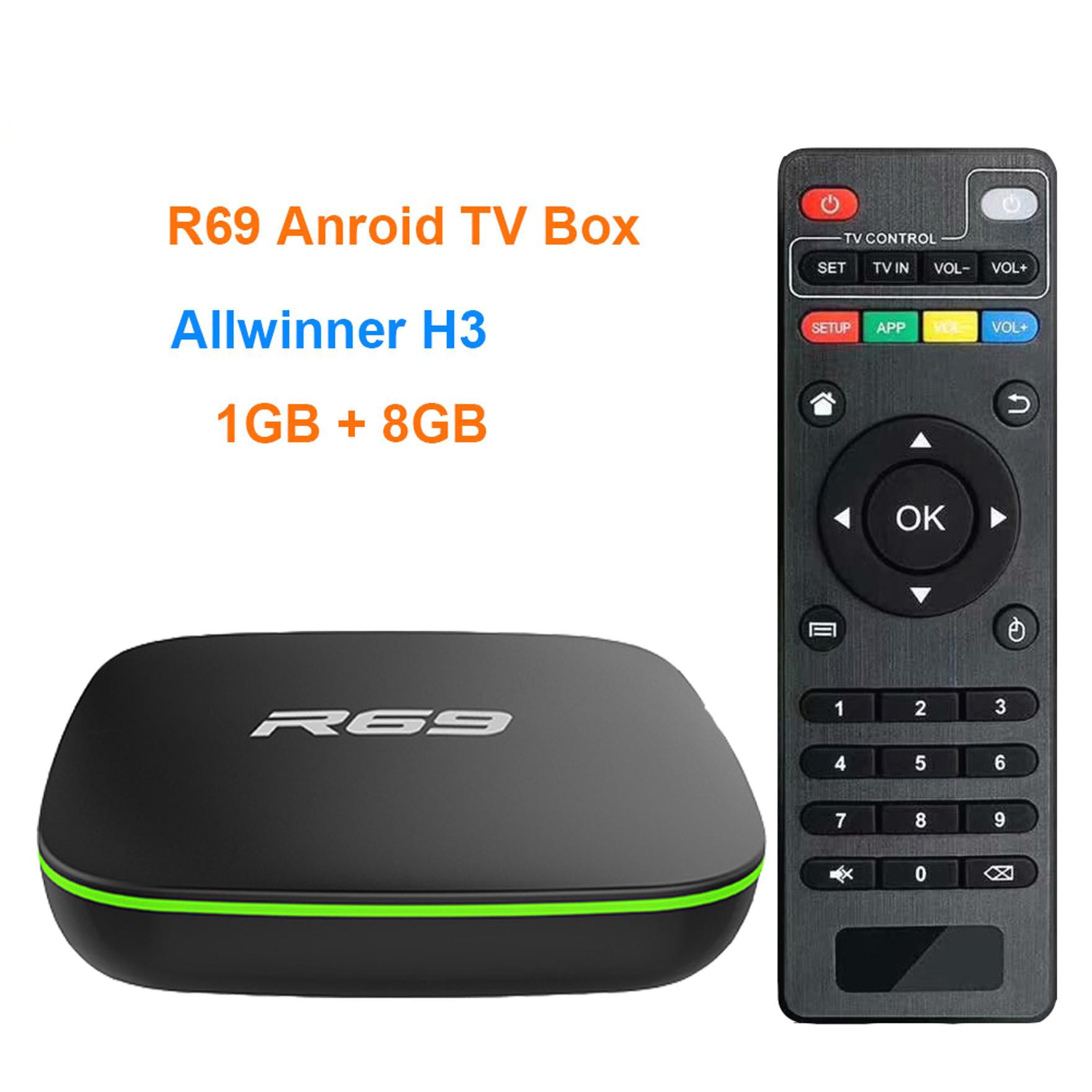 Bộ Tv Box R69 Android 71 Allwinner H3 Quad Core 1g + 8g Wifi 24 Ghz 1080p Hd Chất Lượng Cao