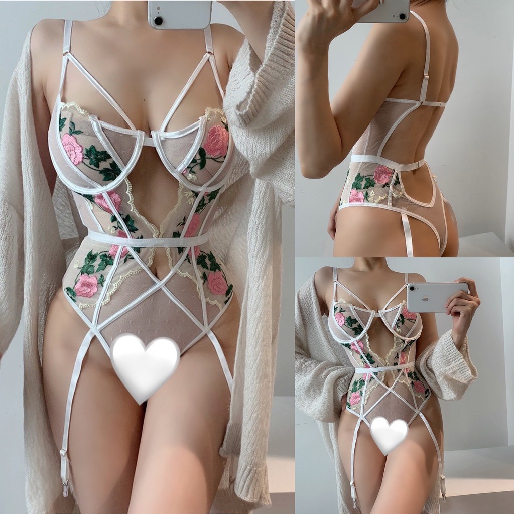 Bodysuit sexy 💝 Free ship 💝 thêu hoa khoét bụng quyến rũ | BigBuy360 - bigbuy360.vn