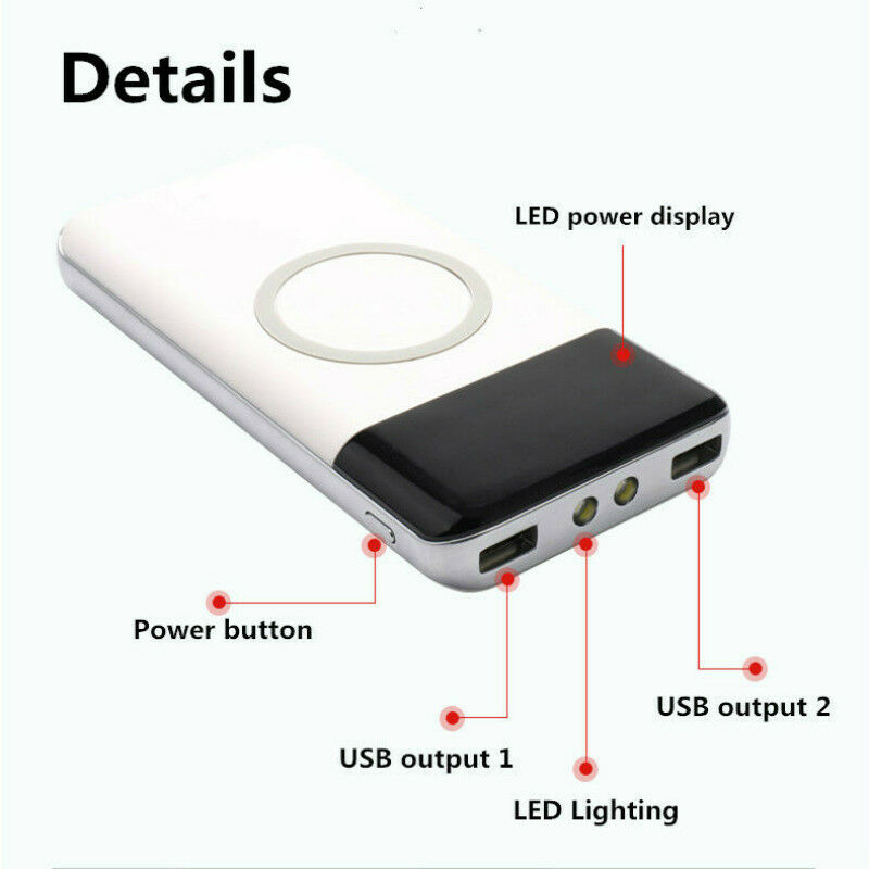 Sạc Dự Phòng KRECOO Dung Lượng 60000mah Hỗ Trợ Sạc Nhanh Không Dây Tích Hợp Đèn LED 2 Cổng Cắm USB Màn Hình Kỹ Thuật Số