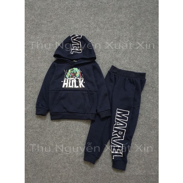 Bộ nỉ primark bé trai in hình nhân vật siêu anh hùng.