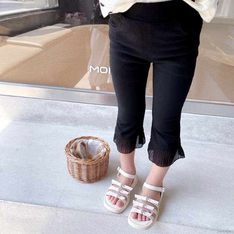 Quần legging co giãn viền ren cho bé gái từ 3-8 tuổi