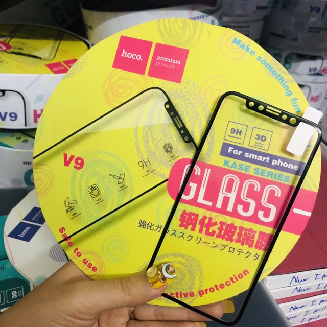 [bảo hành 1 năm] Kính cường lực HOCO V9 full mép dẻo ip 6 7 8 6plus 7plus X