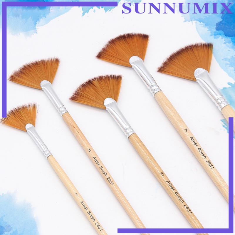 Set 5 Cọ Vẽ Tranh Màu Nước Sợi Nylon Mềm Mại Tiện Dụng