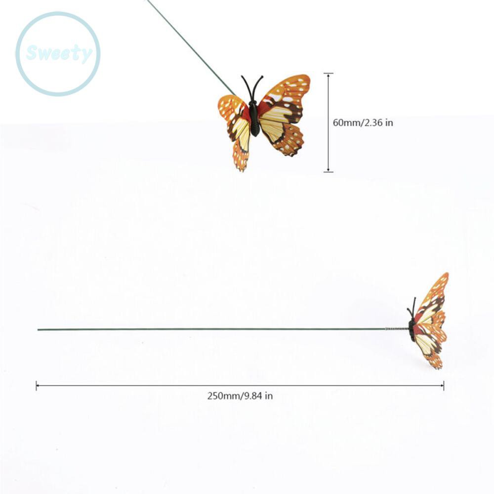 Bộ 50 cọc hình bươm bướm nhân tạo đẹp mắt trang trí sân vườn