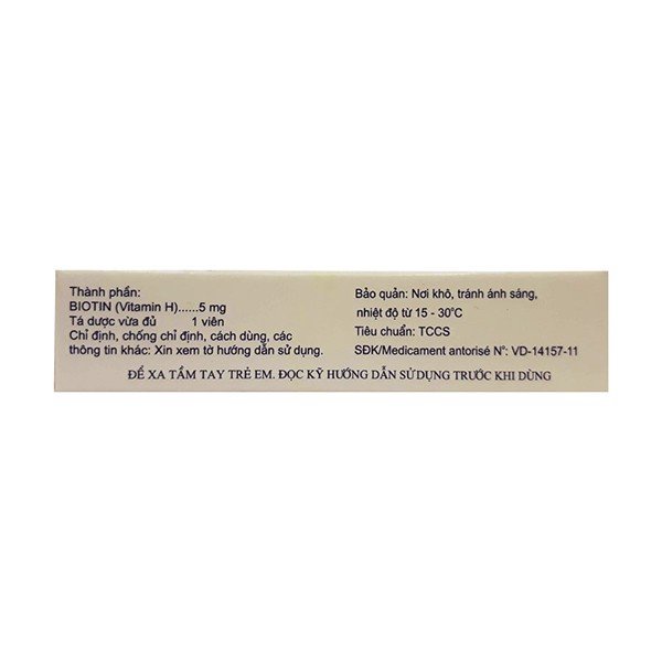 BIOTIN 5MG(VITAMIN H) &amp; BEDIPANTHEN 100MG(VITAMIN B5)-HỖ TRỢ TÓC, DA, MÓNG CHẮC KHOẺ