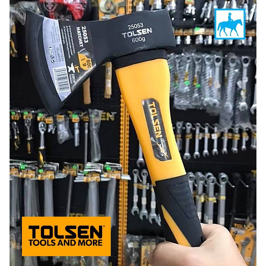 Búa rìu đa năng Cán sợi thuỷ tinh TOLSEN hỗ trợ chặt cây đốn củi, đi rừng, cứu hộ, thoát hiểm - Đạt tiêu chuẩn DIN, ANSI