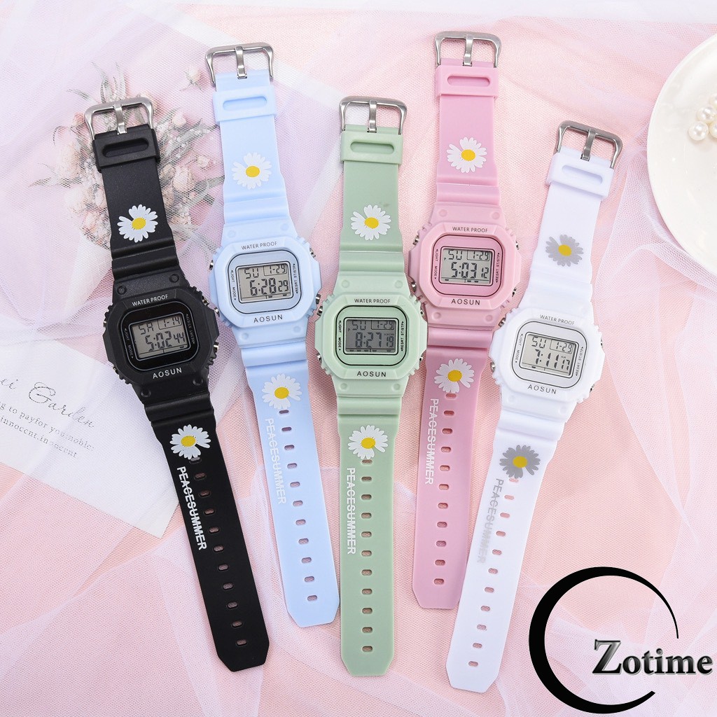 Đồng hồ điện tử Dotime nam nữ đeo tay dây hoa cúc mẫu mới cực thời trang ZO106 | BigBuy360 - bigbuy360.vn
