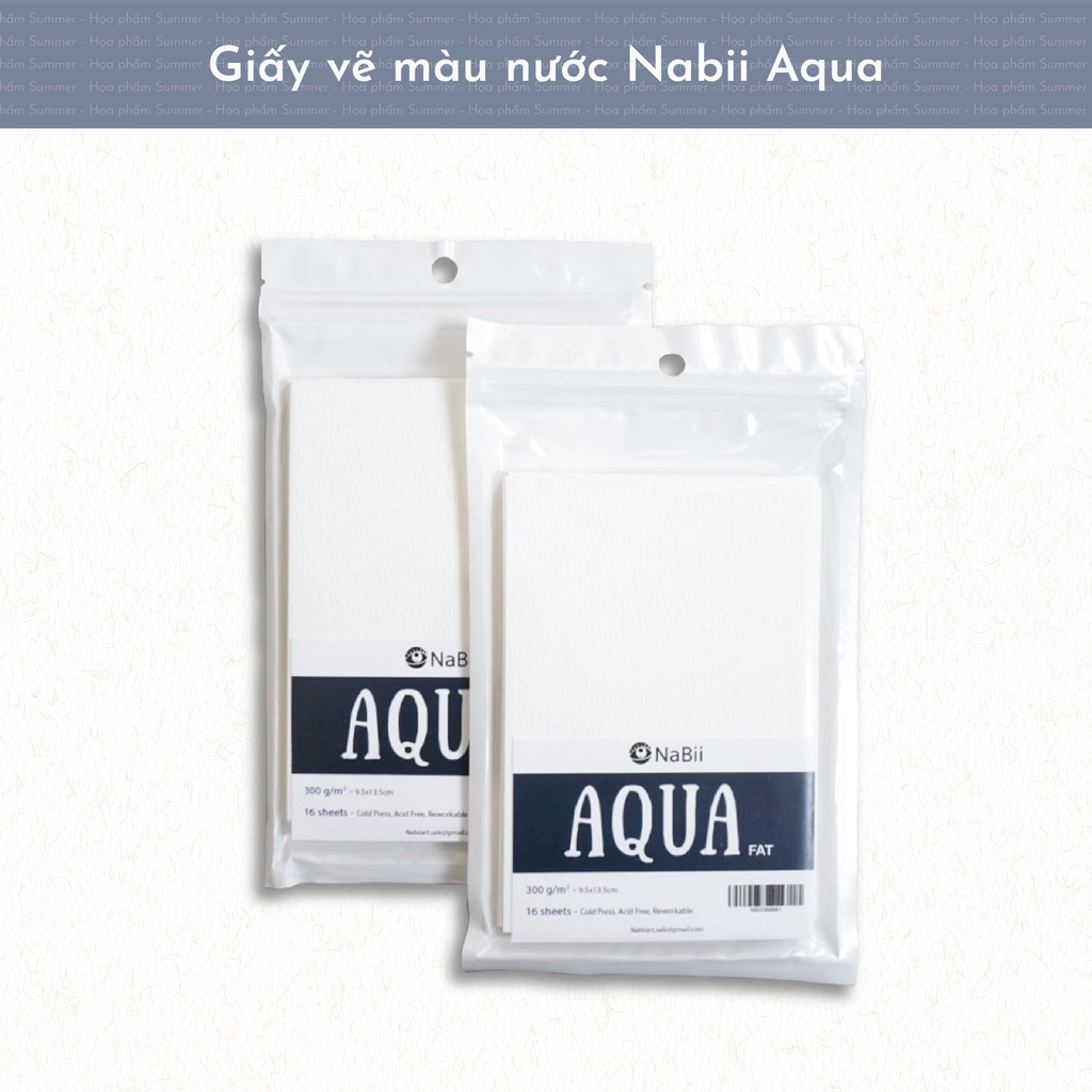 Giấy Vẽ Màu Nước NaBii Aqua Fat 16 tờ 300gsm