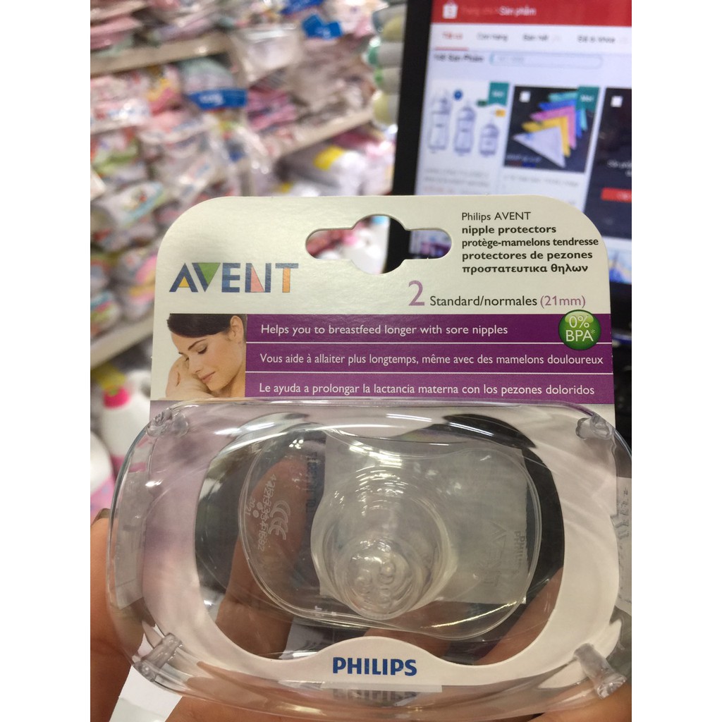 [CHÍNH HÃNG] BỘ 2 TRỢ TY/MIẾNG BẢO VỆ ĐẦU NGỰC 21MM PHILIPS AVENT NHẬP KHẨU ANH QUỐC