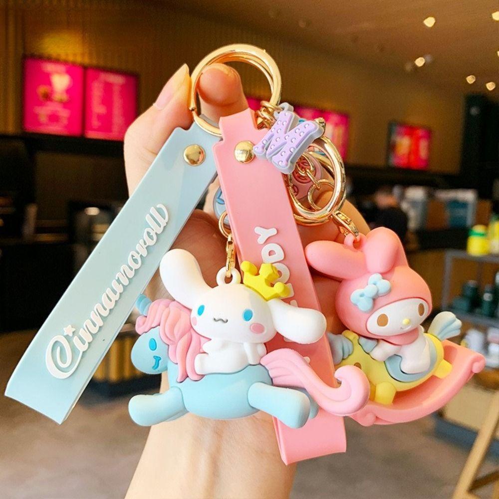 Móc Khóa Hình Búp Bê Hoạt Hình Kuromi KT Cinnamoroll 3D Đáng Yêu