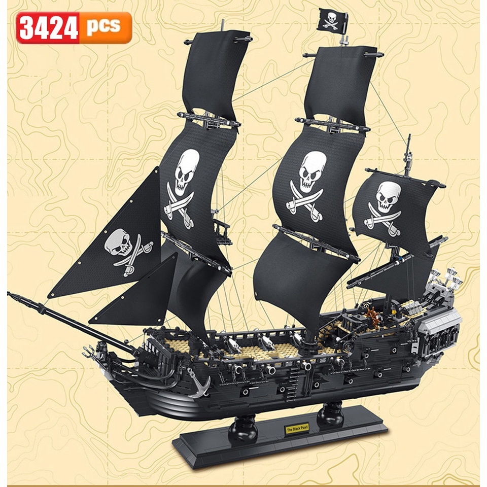 Đồ chơi xếp hình lắp ráp mô hình Ideas Pirate Ship Queen Anne's Revenge Pirate Ship DK6002 Caribbeans Pirate Ship DK6001