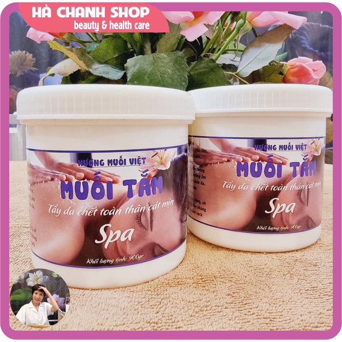 900gr Muối Tắm Tẩy Tế Bào Chết Toàn Thân Spa Hương Muối Việt Dạng Cát Mịn Hộp Muối Tắm Trắng Cho Cá Nhân Và Spa