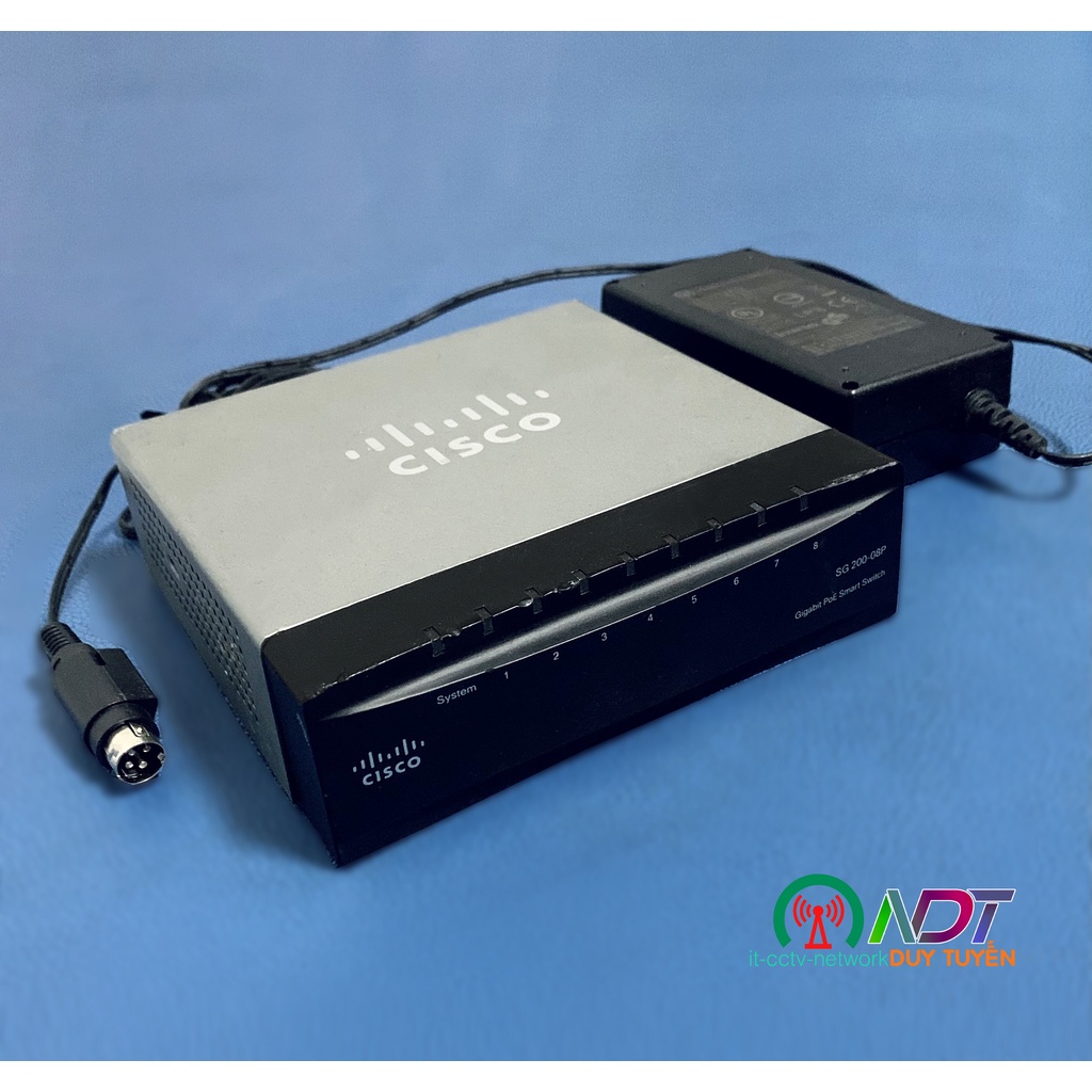 ✔️ Thiết bị mạng Cisco (SG200-08P) - Manager L2 - SLM2008PT 08-port 10/100/1000 - 4 Port PoE , cấp nguồn wifi , camera