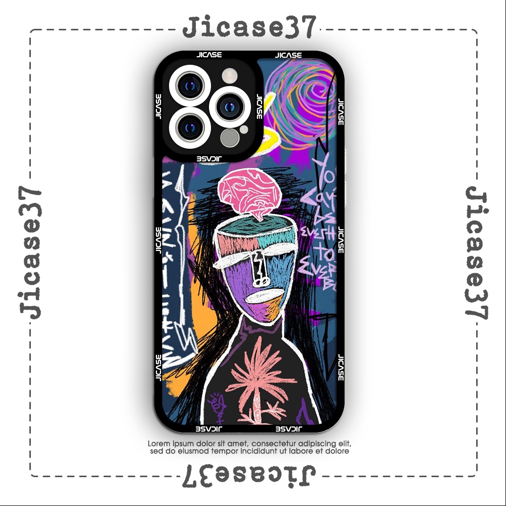 Ốp lưng iPhone Cạnh Vuông Jicase In Hình Jicase phấn sắc màu crazzy