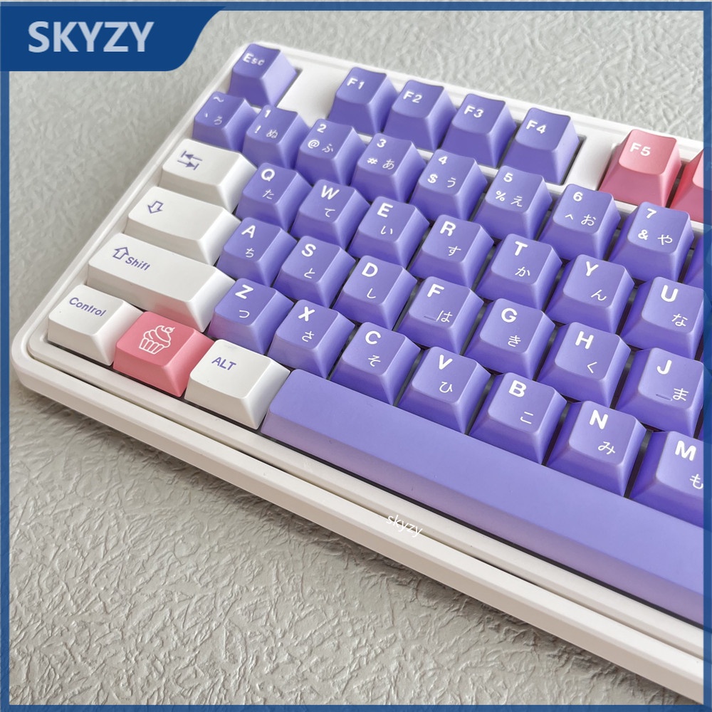 Bauhinia City Keycaps Cherry Profile Màu tím hồng PBT DYE-SUB Bàn phím cơ Keycap 131 Phím