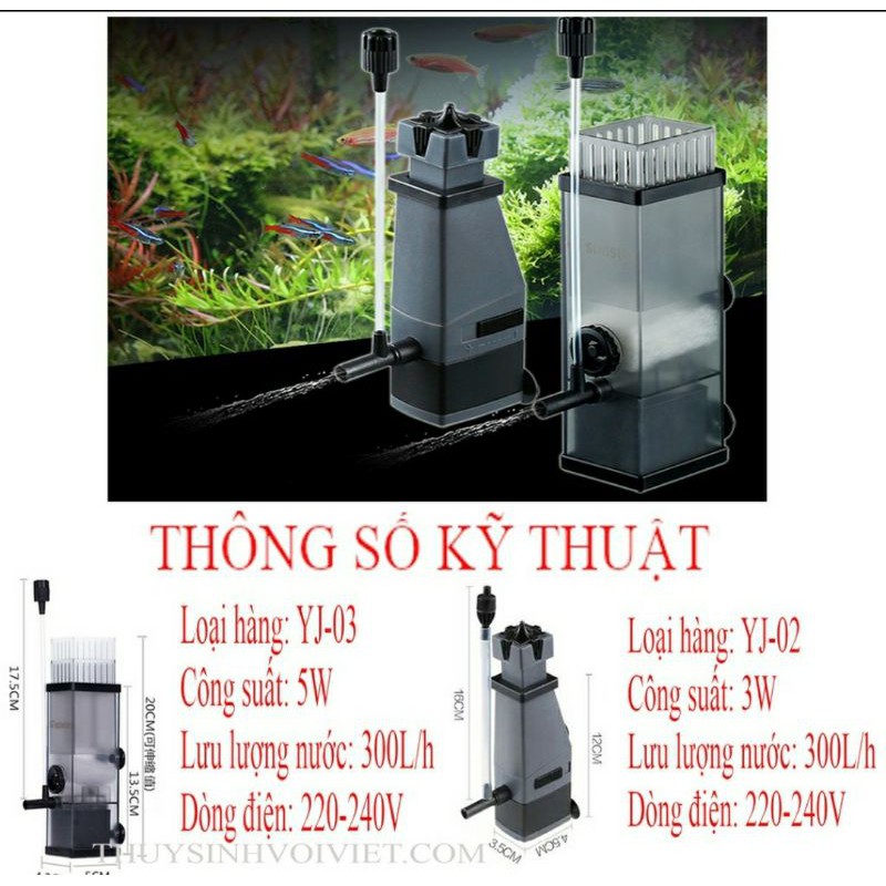 Máy lọc váng hút mặt hồ cá JY02 - JY03 hút mặt bể thủy sinh