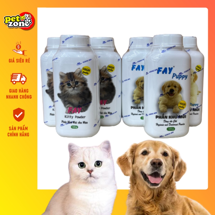Phấn khử mùi Fay - Phấn tắm khô dành cho chó mèo Fay Powder 120g