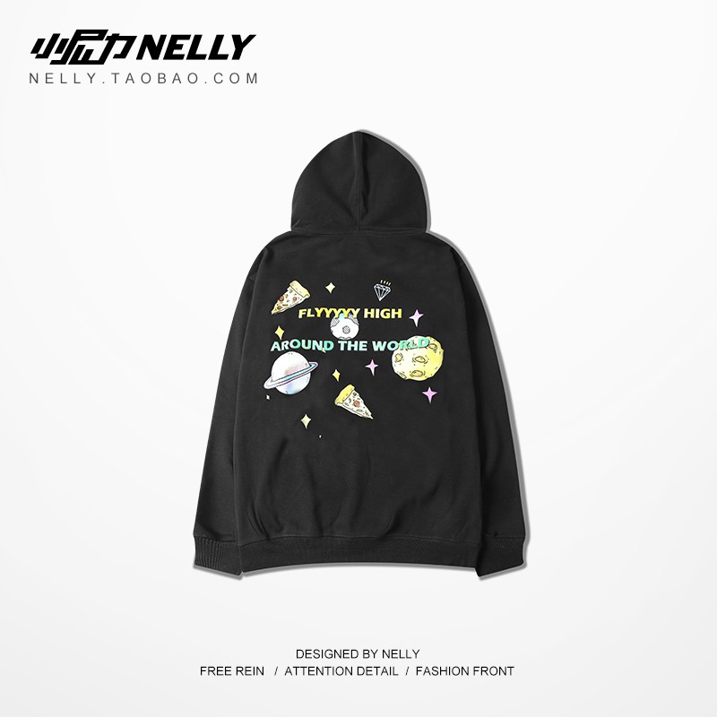 [NY2202] Áo nỉ có mũ in hình Pizza (NELLY) | BigBuy360 - bigbuy360.vn