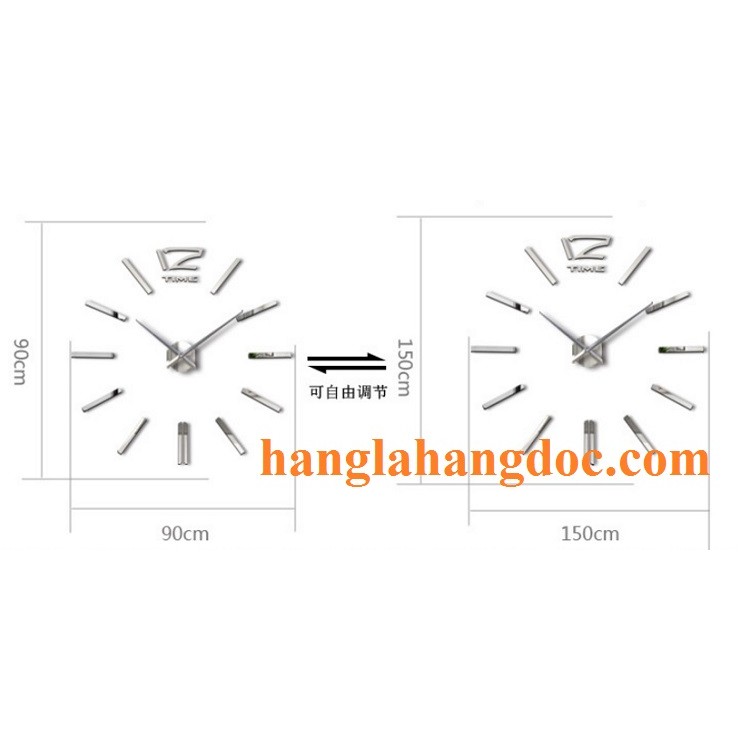 Đồng hồ nghệ thuật DIY 360 độ Clock (loại lớn) dán tường 1,5m đường kính version 4