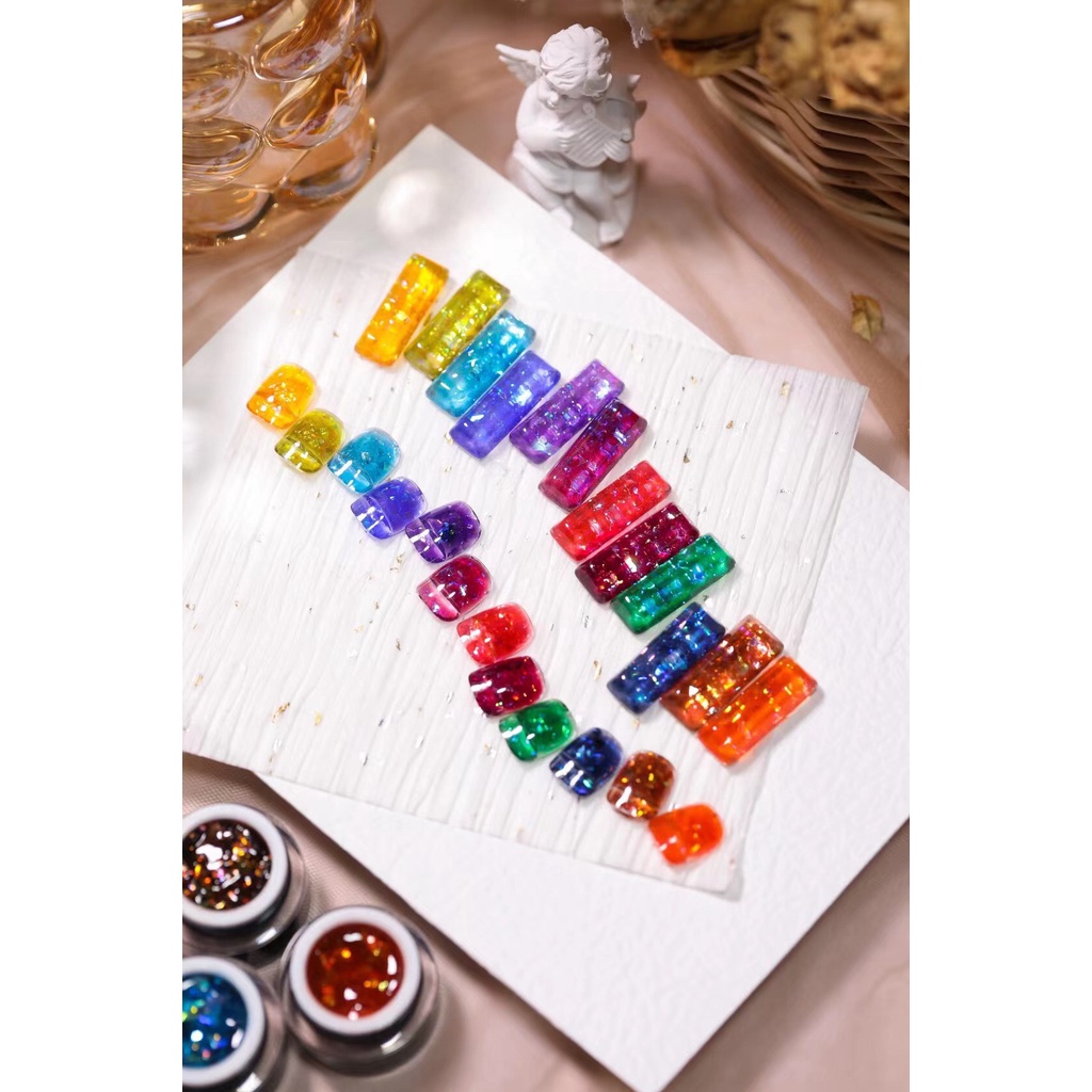 Gel hổ phách VENDEENI có nhũ sáng lấp lánh trang trí móng 10g