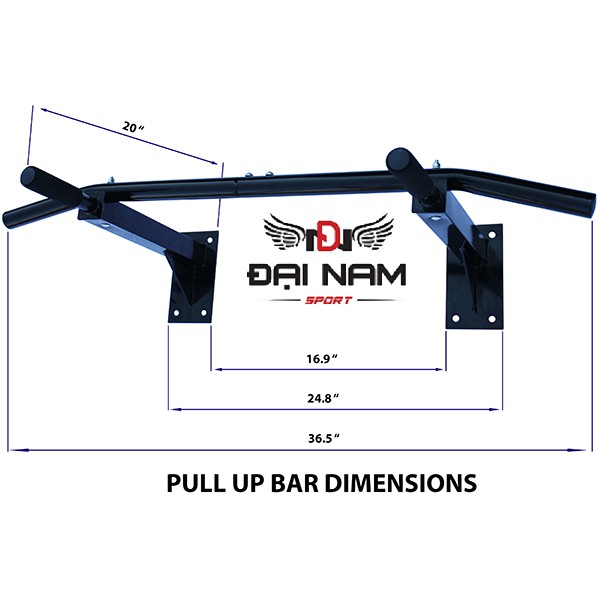 Xà đơn gắn tường đa năng Wall Pull Up Bar P90X Đại Nam Sport + Tặng Kèm Găng Tay