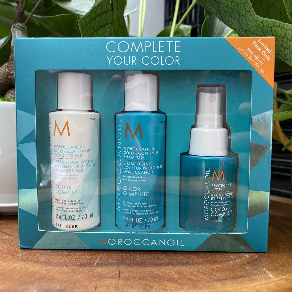 Dầu Gội Xả Duy Trì Màu Nhuộm Color Complete Moroccanoil 70mlx2