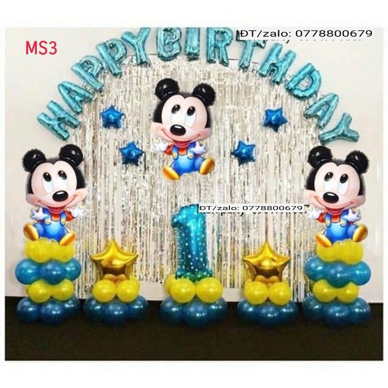 SET BÓNG TRANG TRÍ SINH NHẬT CHUỘT MICKEY BÉ THÔI NÔI