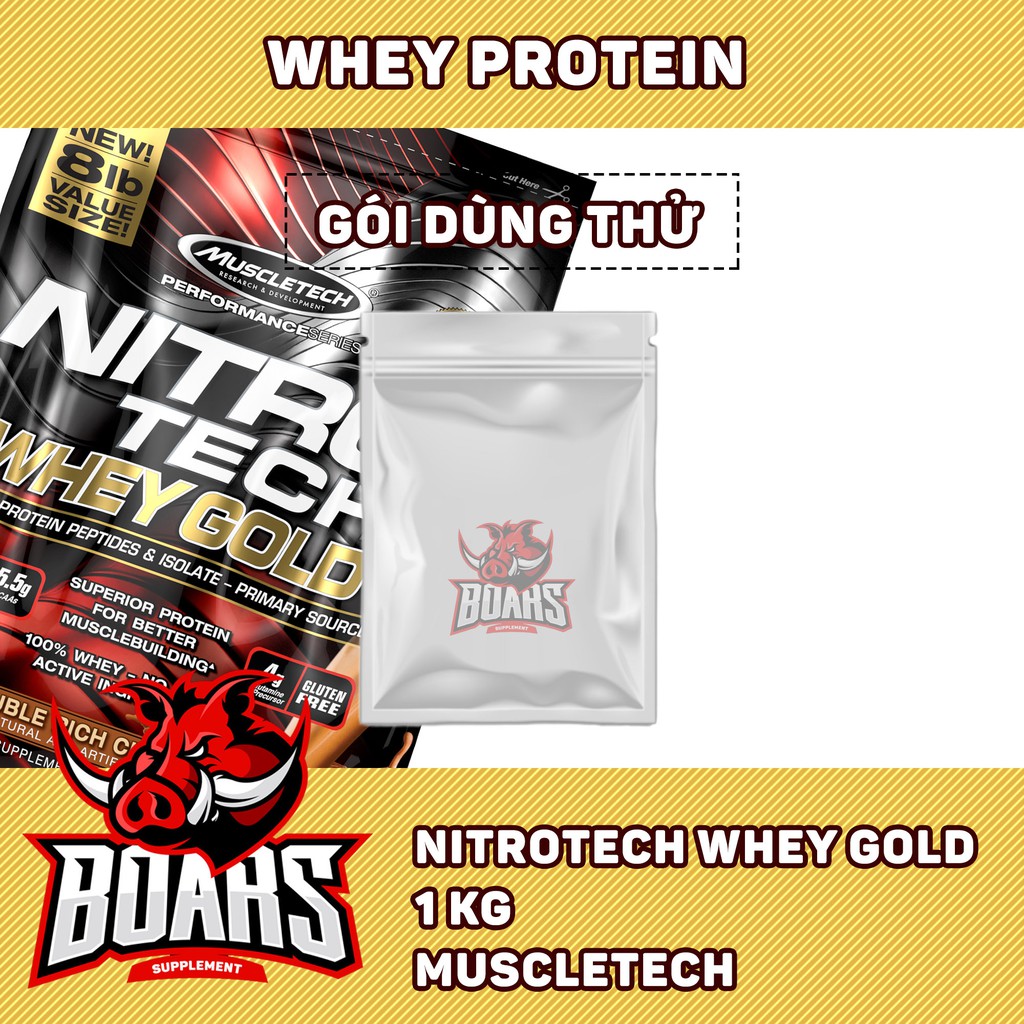 [GÓI DÙNG THỬ] NITROTECH WHEY GOLD - SỮA PROTEIN WHEY (1 KG)