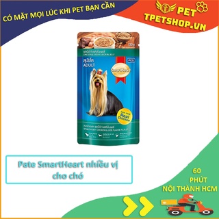 Pate cho chó Smart Heart dạng gói 130g dành cho chó con và trưởng thành vị bò, gà