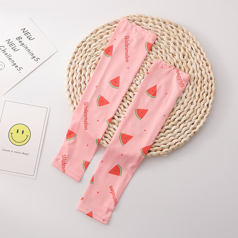 Găng Tay Chống Nắng Chống Tia UV Bằng Lụa Lạnh Họa Tiết Hoạt Hình Dễ Thương Cho Bé