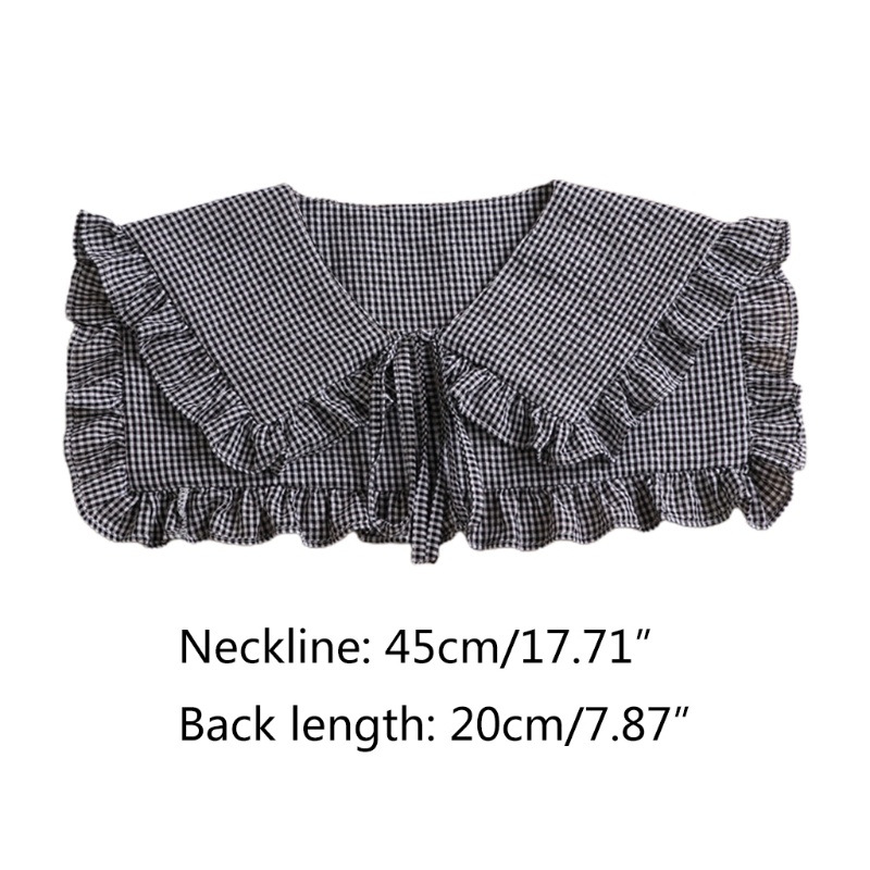 Cổ Áo Giả Phối Bèo Nhún Họa Tiết Caro Phong Cách Lolita Vintage