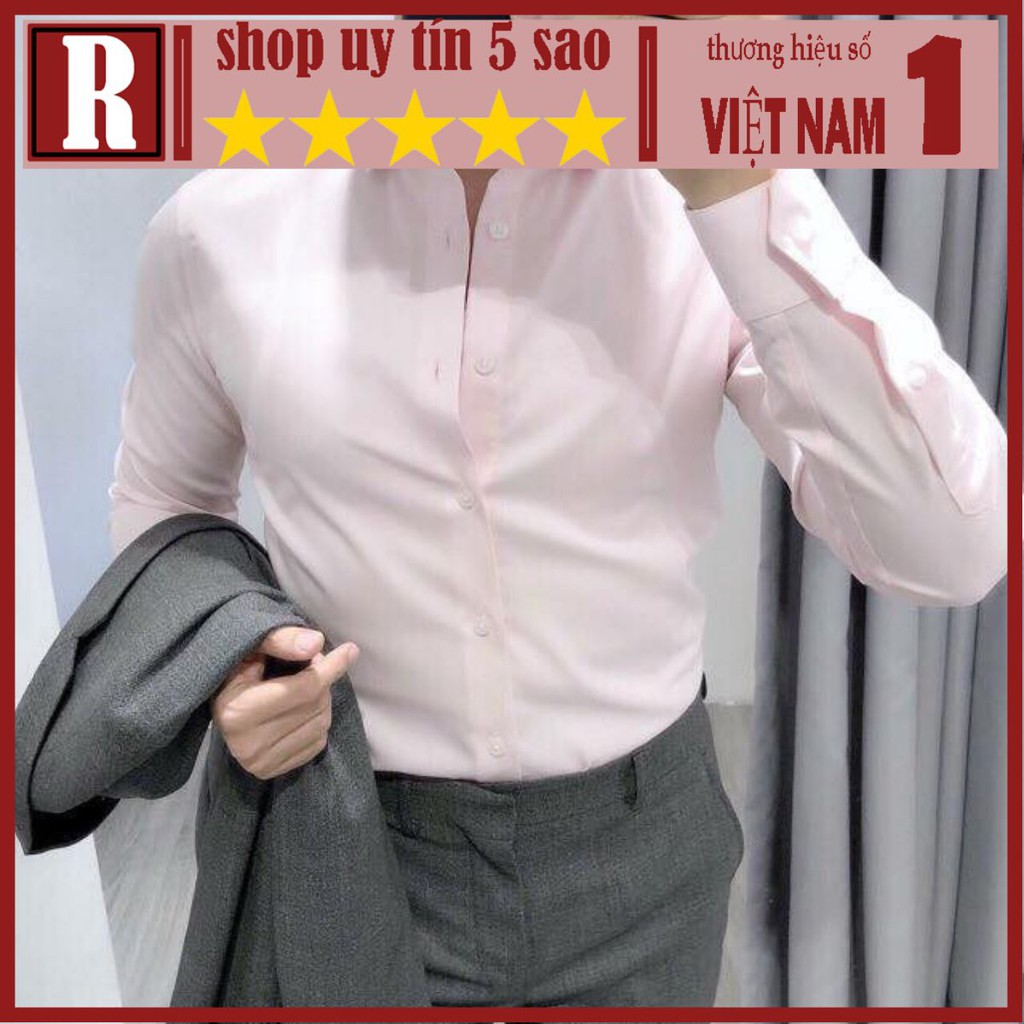 Áo Sơ Mi Nam hồng nhạt dài tay Oxford cao cấp