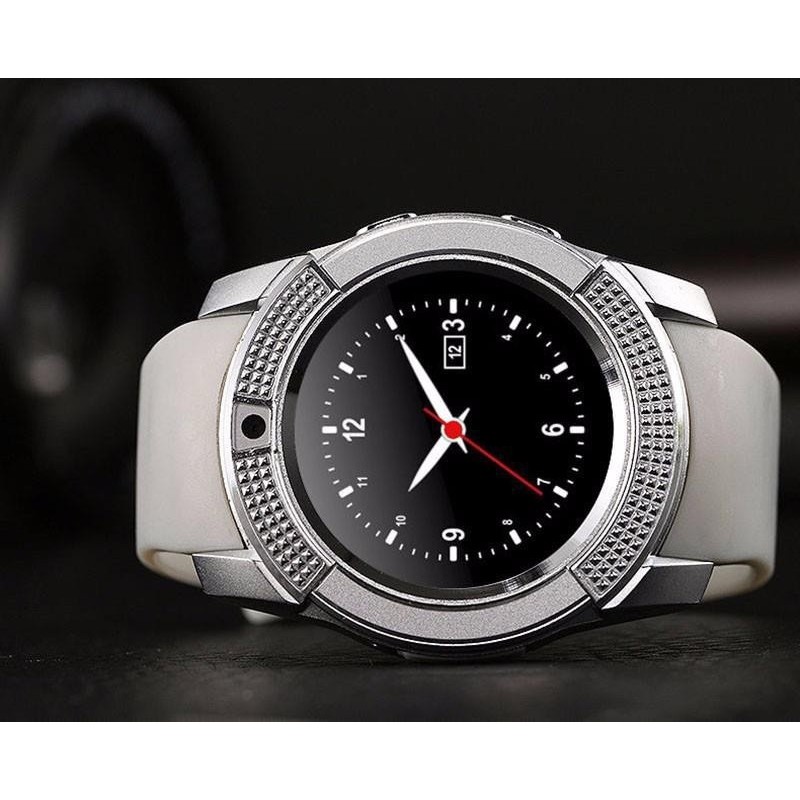 Đồng hồ thông minh Smart Watch V8 mặt tròn có khe gắn sim, thẻ nhớ