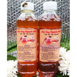 Mật ong nguyên chất. Mật ong hoa cà phê 100%. (Com bo 2 chai mật ong 350ml 450g) hàng thật 100%