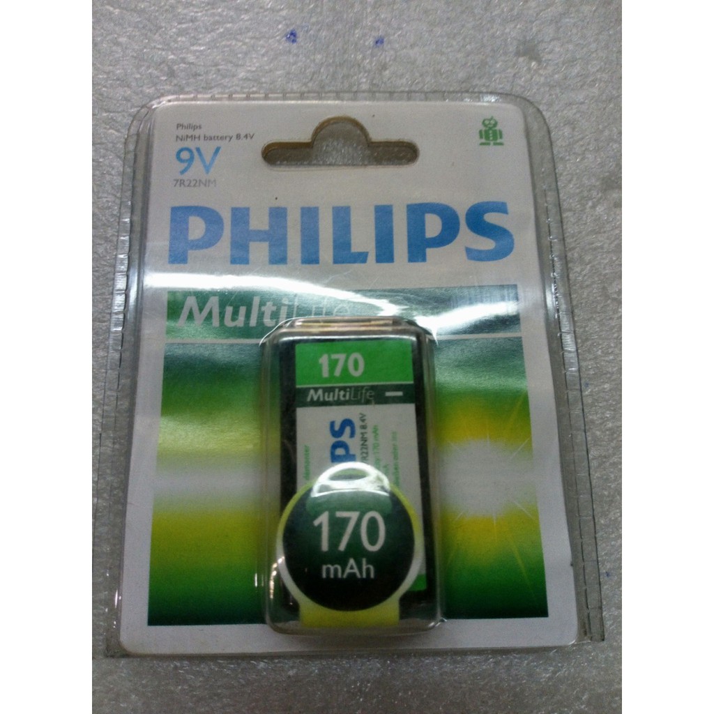 Pin sạc 9V 7R22NM Philips Rechargeable 9VB1A17/10 170mAh NiMH - 8.4V