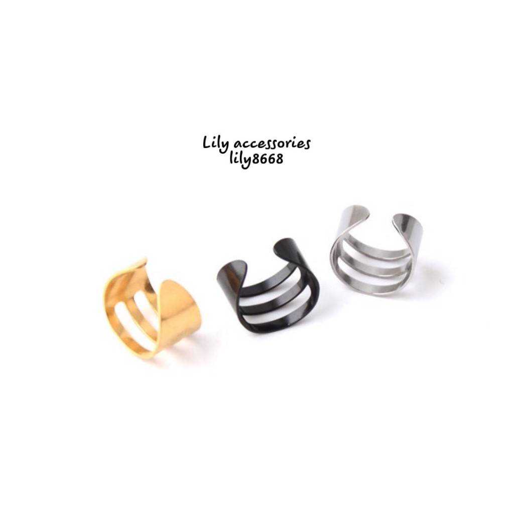 TRIPLE HELIX EARCUFF kẹp tai titan 3 vòng không gỉ không đen không dị ứng nam nữ - kẹp vành tai không cần xỏ lỗ unisex