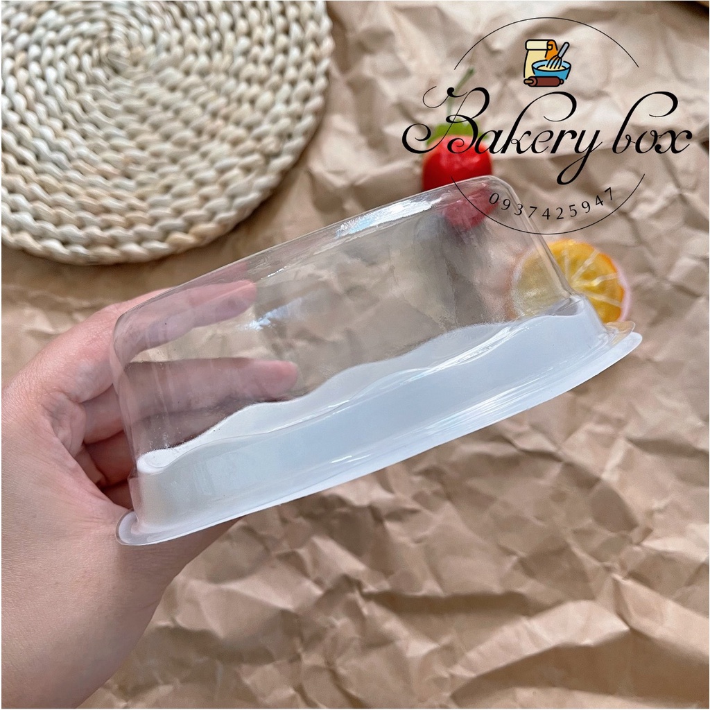 Hộp Oval Đế Trắng Đựng Bánh Trung Thu Heo, Bánh Bao Mini