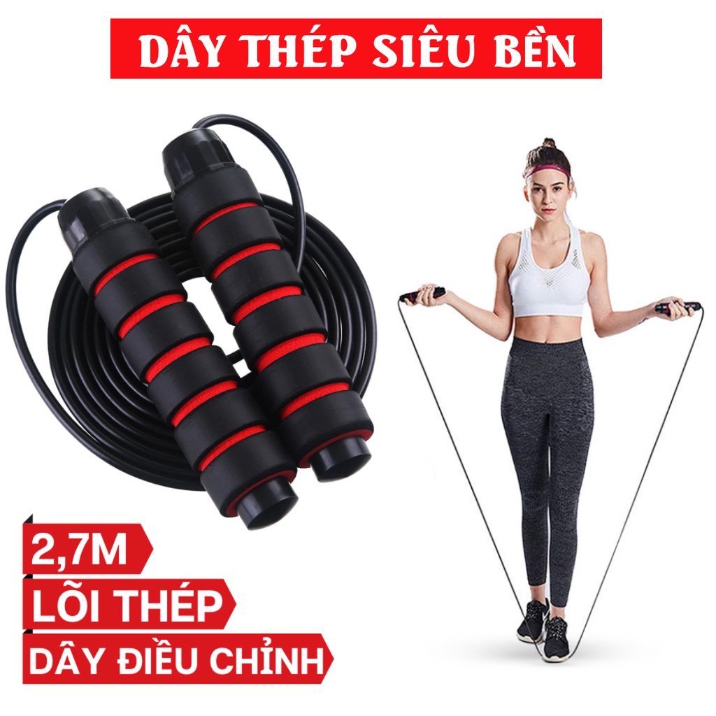 Dây nhảy thể lực đàn hồi 2.9m, hỗ trợ luyện tập thể dục, thể thao tiện lợi, dây nhảy giảm cân