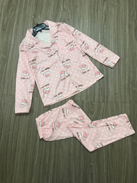 Bộ Pijama tơ sữa quảng châu người lớn