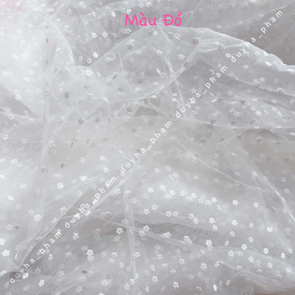 VẢI LUỚI HOA MAI NỔI XINH XẮN CHẤT MỀM MỊN