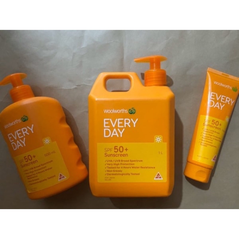 Kem chống nắng Woolworths Everyday Sunscreen SPF50 100ml - 500ml - 1L