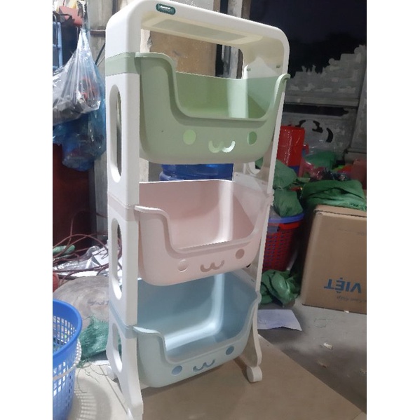 Kệ gấu HOKORI Cho Bé Hình Gấu có bánh xe đa năng, làm Kê Đựng Đồ Chơi, Kệ Sách Cho Bé