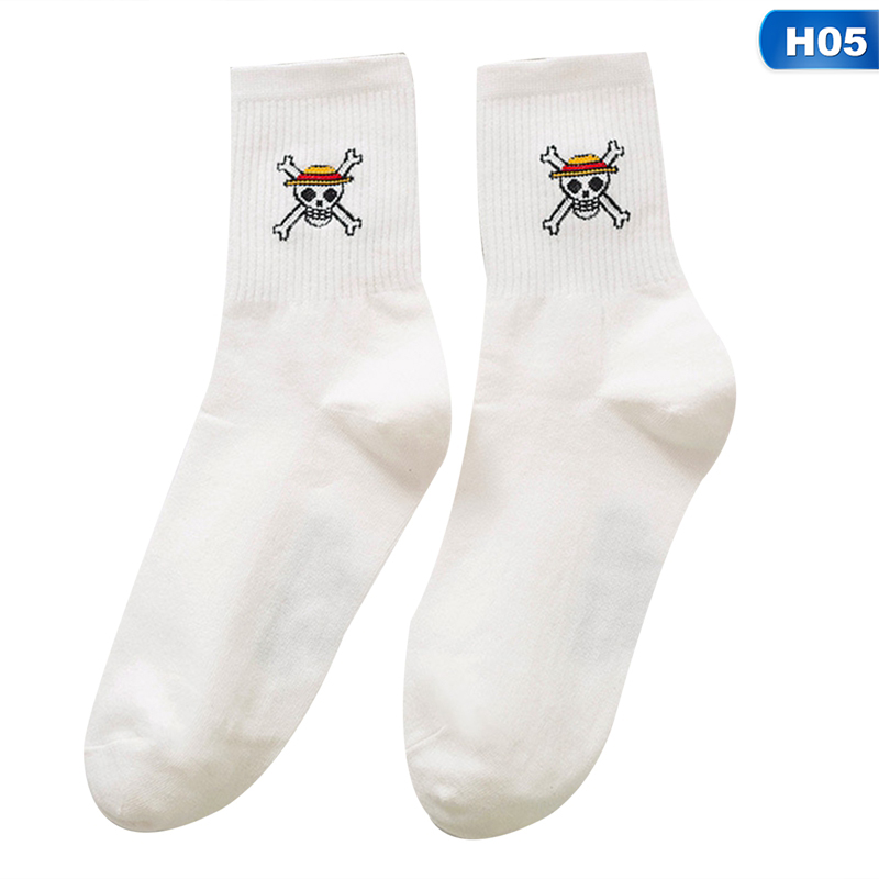 flowersqueen Vớ Cotton Nữ Mềm Mại In Hình Nhân Vật Hoạt Hình One Piece