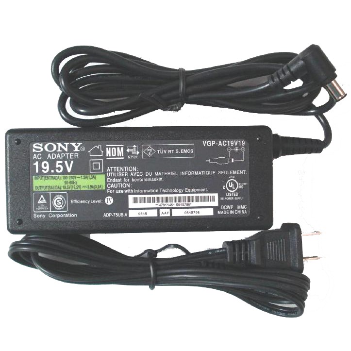 Sạc Laptop Sony 19.5V - 3.2A và Sạc Sony 19.5V - 4.7A Chính Hãng NEW 100%