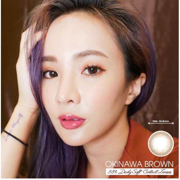 Kính áp tròng 1 ngày Eye Secret màu Okinawa Brown, lens mắt nâu có độ cận - Lens Optic