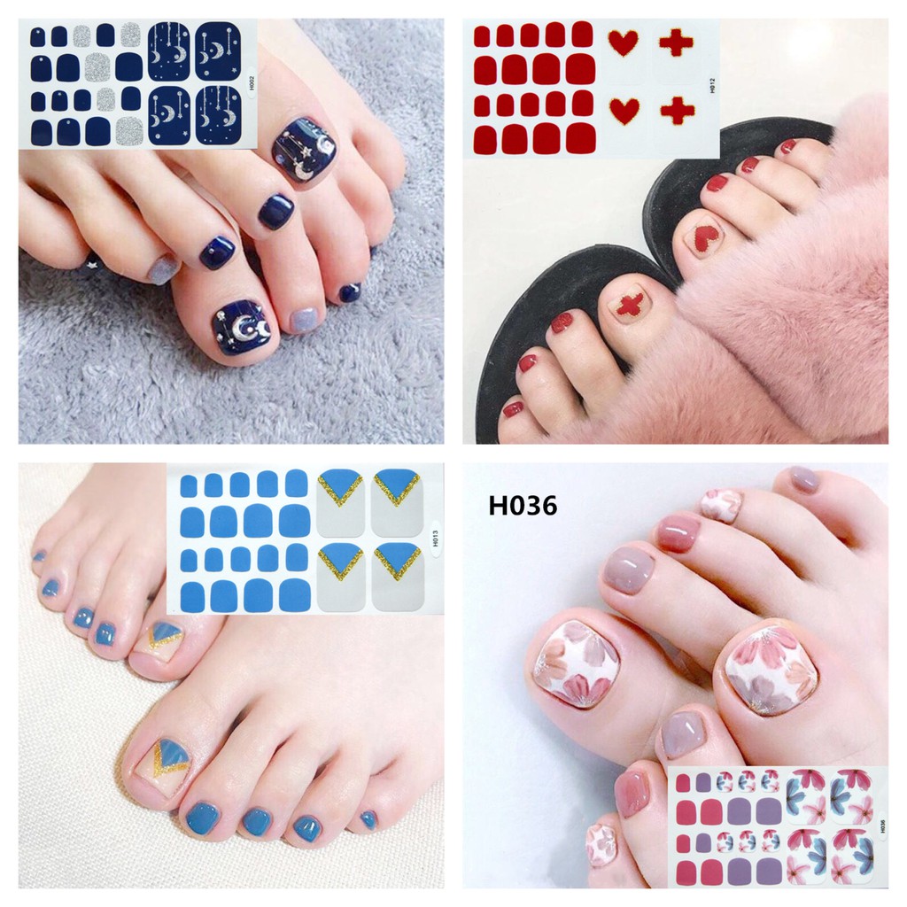 Sticker Dán Móng Chân Xinh xắn Tiện lợi không thấm nước Nail Decal Hot Style - Phần 1