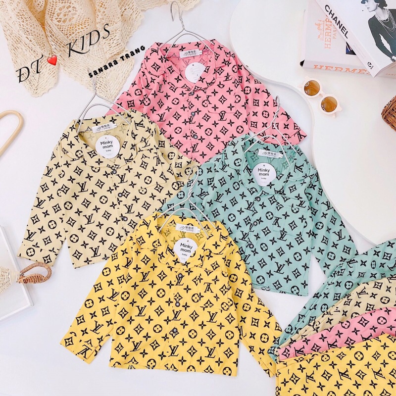 Bộ Pijama Đũi Dài Tay L.VV cho bé