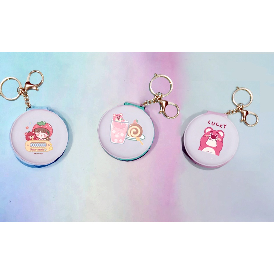 Gương hoa cúc GD 2 mặt GIK11 móc khoá gương in hình hoạt hình cute dễ thương